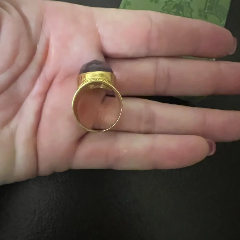 Julie vos Elegant Gold and Purple Ring